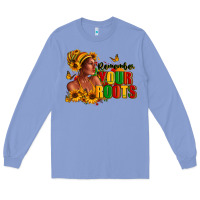 Colony Blue Remember your roots Afro American Long Sleeve Tee - RanaPortraitStore