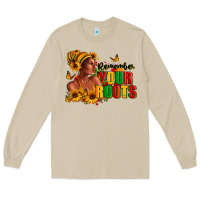 Mushroom Remember your roots Afro American Long Sleeve Tee - RanaPortraitStore