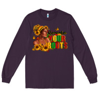Plum Remember your roots Afro American Long Sleeve Tee - RanaPortraitStore