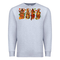 Heather Grey thanksgiving coffee cups with gnomes bbs Premium Sweatshirt - BundleAndBundleShop