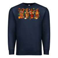 Navy thanksgiving coffee cups with gnomes bbs Premium Sweatshirt - BundleAndBundleShop
