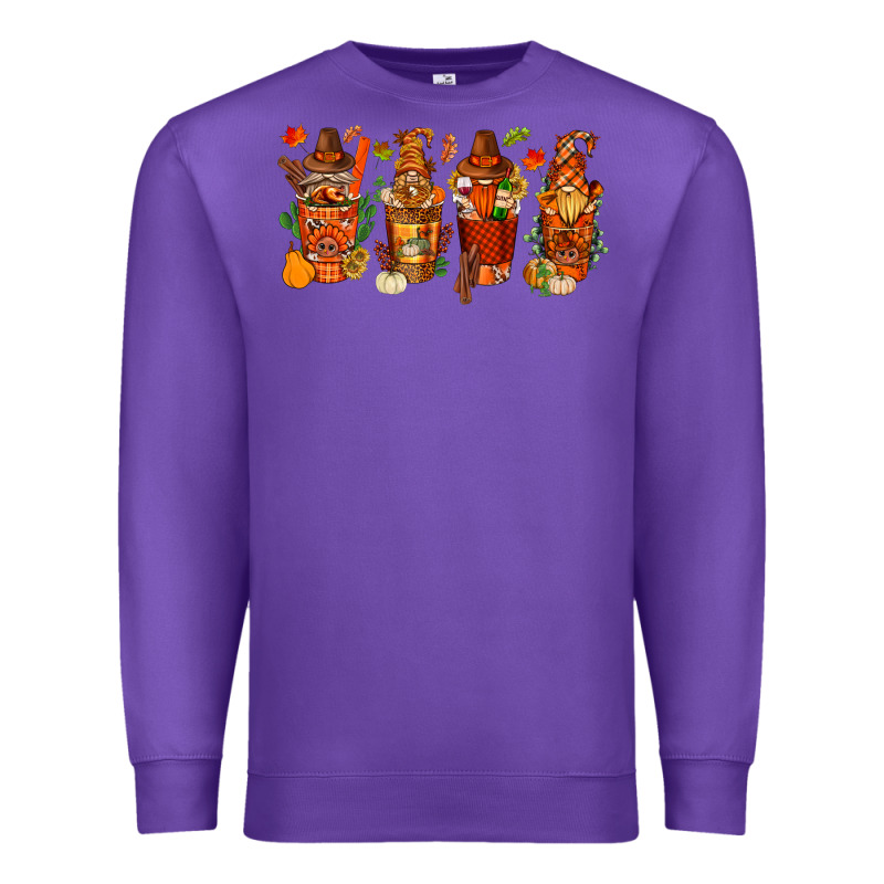 Thanksgiving Coffee Cups With Gnomes Bbs Premium Sweatshirt by BundleAndBundleShop | Teevron