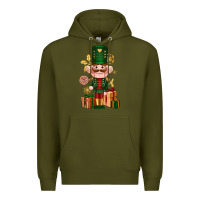 Army Green Christmas Nutcracker Premium Hoodie - NancyCooperArtShop