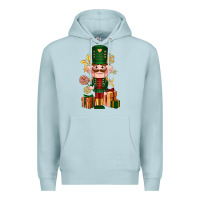 Blue Mist Christmas Nutcracker Premium Hoodie - NancyCooperArtShop