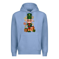 Colony Blue Christmas Nutcracker Premium Hoodie - NancyCooperArtShop
