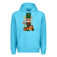 Ocean Blue Christmas Nutcracker Premium Hoodie - NancyCooperArtShop