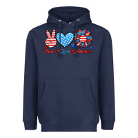 Navy peace love america Heavyweight Hoodie - HRA Design Shop