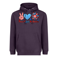 Plum peace love america Heavyweight Hoodie - HRA Design Shop