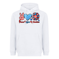 White peace love america Heavyweight Hoodie - HRA Design Shop