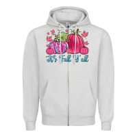 Dove Grey it s fall y all Zipper Hoodie - Zillion Design Studio