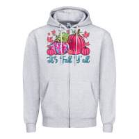 Heather Grey it s fall y all Zipper Hoodie - Zillion Design Studio