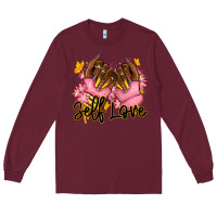 Burgundy Self love pink afro nails Long Sleeve Tee - RanaPortraitStore