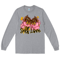 Heather Grey Self love pink afro nails Long Sleeve Tee - RanaPortraitStore