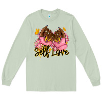 Matcha Self love pink afro nails Long Sleeve Tee - RanaPortraitStore