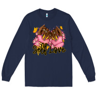Navy Self love pink afro nails Long Sleeve Tee - RanaPortraitStore