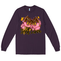 Plum Self love pink afro nails Long Sleeve Tee - RanaPortraitStore
