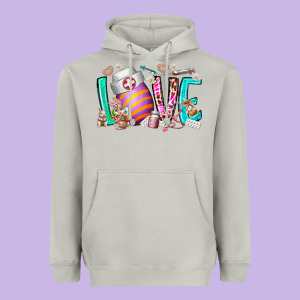 Love Easter Day Nurse Heavyweight Hoodie Designed By Racoondesign