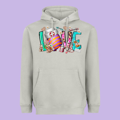 Love Easter Day Nurse Heavyweight Hoodie Designed By Racoondesign