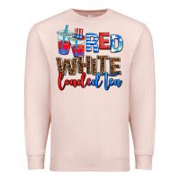 Pale Pink red whıte loaded tea Premium Sweatshirt - AdoDesignShop