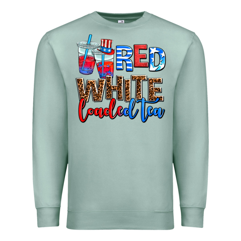 Red Whıte Loaded Tea Premium Sweatshirt by AdoDesignShop | Teevron