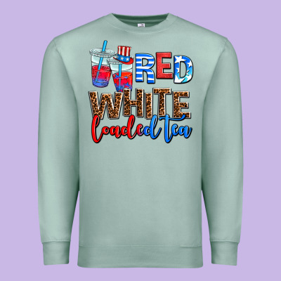 Red Whıte Loaded Tea Premium Sweatshirt Designed By Adodesignshop