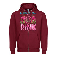 Burgundy in october we wear pink Zipper Hoodie - Zillion Design Studio
