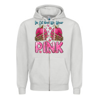 Dove Grey in october we wear pink Zipper Hoodie - Zillion Design Studio