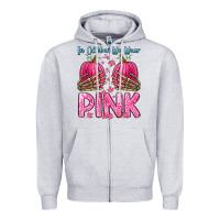 Heather Grey in october we wear pink Zipper Hoodie - Zillion Design Studio