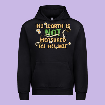 My Worth Is Not Defined By My Size Urban Hoodie Designed By Maliassmallbusiness
