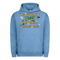 Pigment Pebble Blue my worth is not defined by my size Urban Hoodie - MaliasSmallBusiness