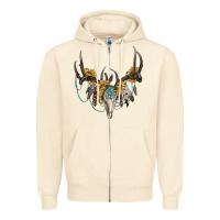 Sandshell boho deer skull sunflowers and gemstone Zipper Hoodie - RanaPortraitStore
