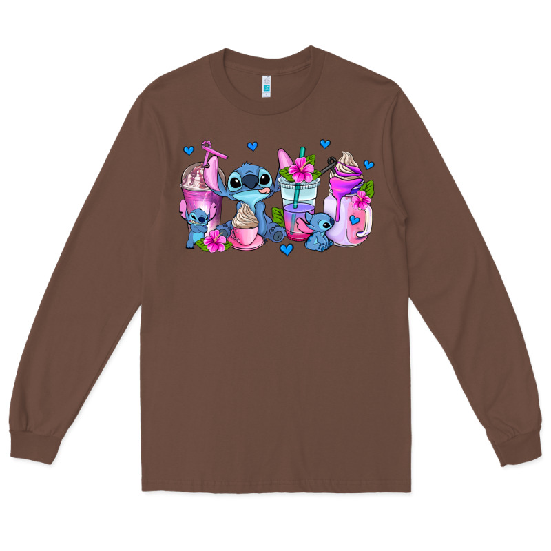 Stitch Coffee Cups Long Sleeve Tee by AdoDesignShop | Teevron