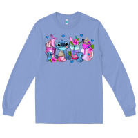 Colony Blue stitch coffee cups Long Sleeve Tee - AdoDesignShop