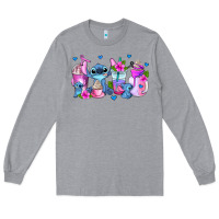 Heather Grey stitch coffee cups Long Sleeve Tee - AdoDesignShop