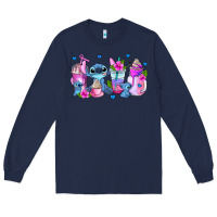 Navy stitch coffee cups Long Sleeve Tee - AdoDesignShop
