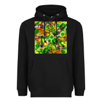 Black St. Patrick's Donkey With Shamrock Seamless Heavyweight Hoodie - FaDigitalArtStudio
