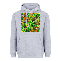 Heather Grey St. Patrick's Donkey With Shamrock Seamless Heavyweight Hoodie - FaDigitalArtStudio
