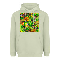 Matcha St. Patrick's Donkey With Shamrock Seamless Heavyweight Hoodie - FaDigitalArtStudio