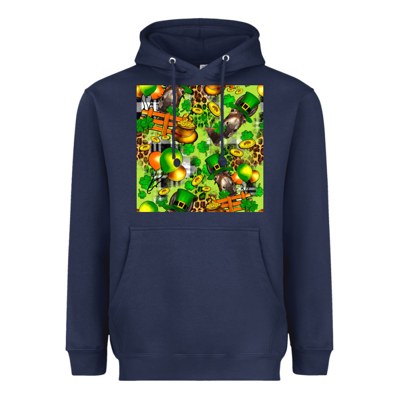 St. Patrick's Donkey With Shamrock Seamless Heavyweight Hoodie by FaDigitalArtStudio | Teevron