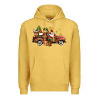 Antique Gold Christmas Truck Elf Santa snowman reindeer Premium Hoodie - NancyCooperArtShop