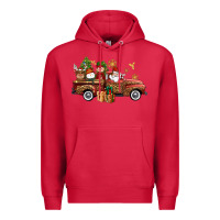 Cardinal Christmas Truck Elf Santa snowman reindeer Premium Hoodie - NancyCooperArtShop