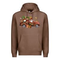 Chestnut Christmas Truck Elf Santa snowman reindeer Premium Hoodie - NancyCooperArtShop