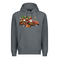 Rock Christmas Truck Elf Santa snowman reindeer Premium Hoodie - NancyCooperArtShop