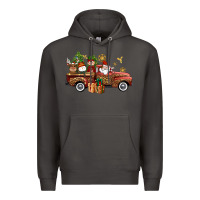 Smoke Christmas Truck Elf Santa snowman reindeer Premium Hoodie - NancyCooperArtShop