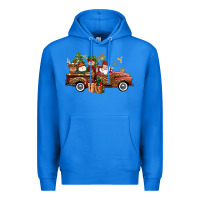 True Royal Christmas Truck Elf Santa snowman reindeer Premium Hoodie - NancyCooperArtShop