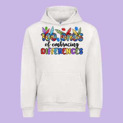 100 Days Of Embracing Differences Urban Hoodie Designed By Maliassmallbusiness