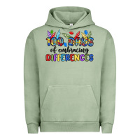 Pigment Oil Green 100 days of embracing differences Urban Hoodie - MaliasSmallBusiness