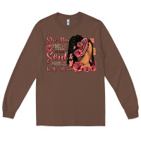 Chestnut She has fire in her soul afro woman Long Sleeve Tee - RanaPortraitStore