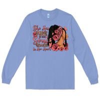 Colony Blue She has fire in her soul afro woman Long Sleeve Tee - RanaPortraitStore