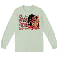 Matcha She has fire in her soul afro woman Long Sleeve Tee - RanaPortraitStore
